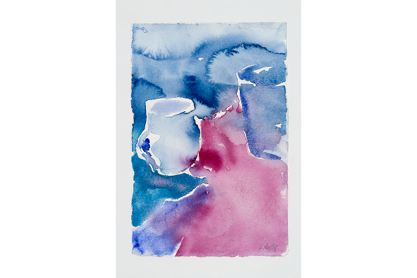 White Pathway, aquarelle sur papier Arches, 7.5x11p.